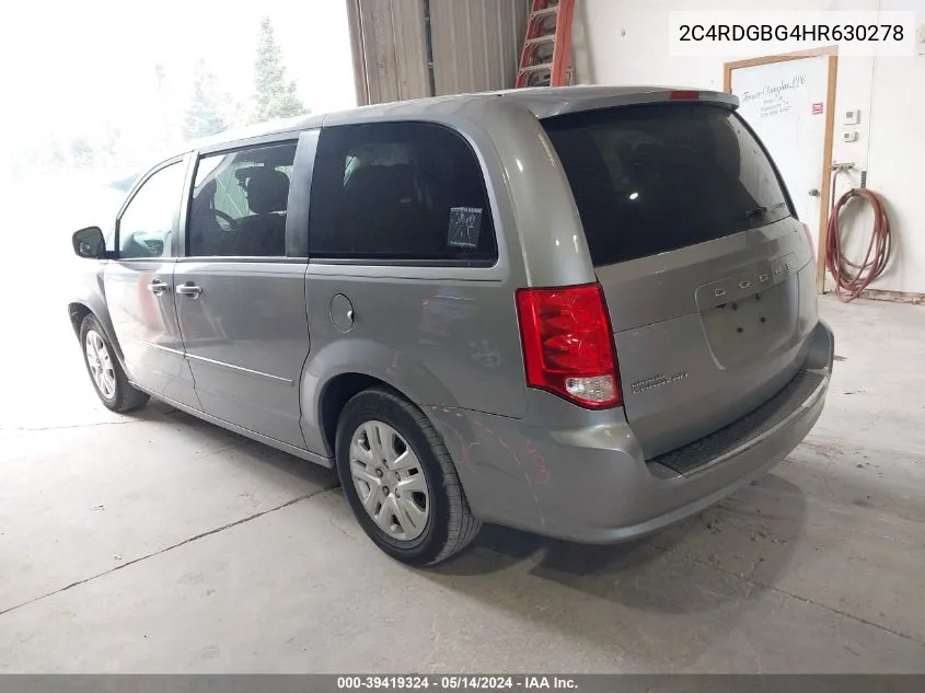 2C4RDGBG4HR630278 2017 Dodge Grand Caravan Se