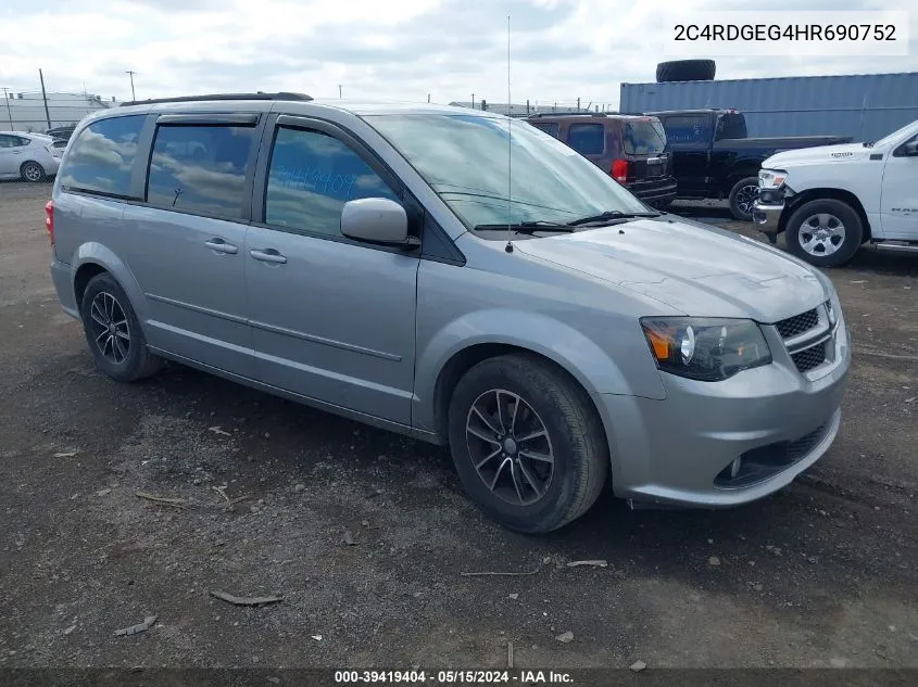 2017 Dodge Grand Caravan Gt VIN: 2C4RDGEG4HR690752 Lot: 39419404