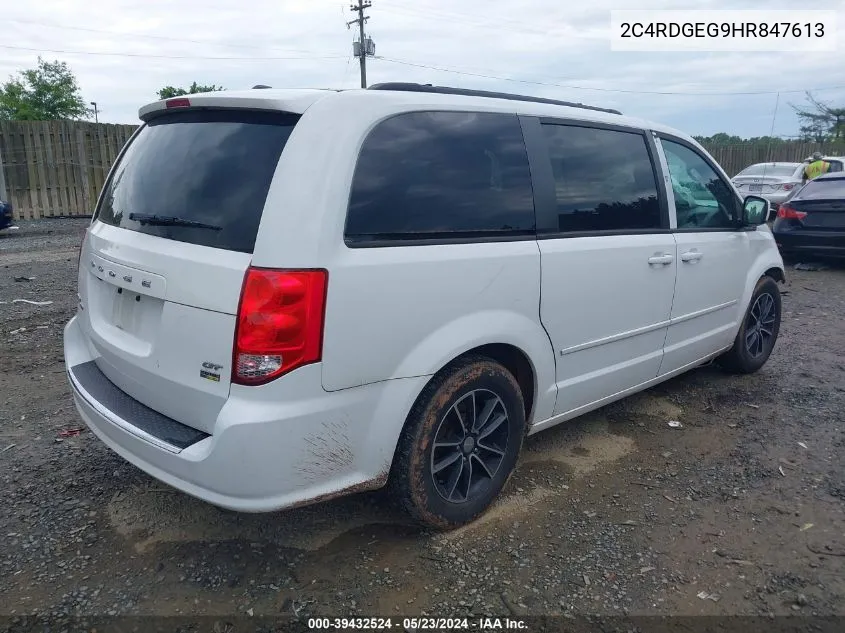 2017 Dodge Grand Caravan Gt VIN: 2C4RDGEG9HR847613 Lot: 39432524