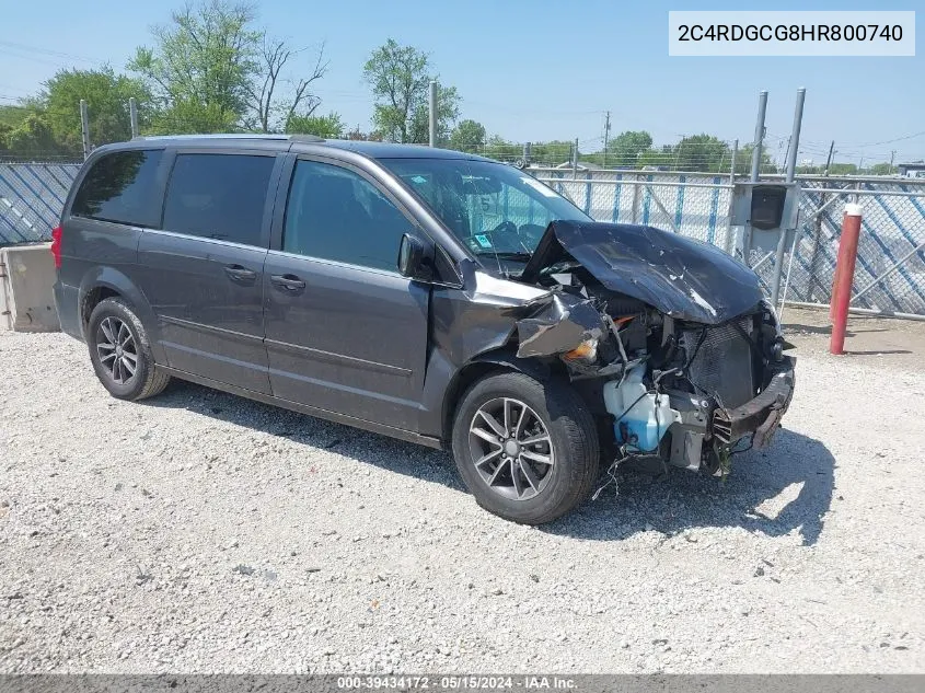 2017 Dodge Grand Caravan Sxt VIN: 2C4RDGCG8HR800740 Lot: 39434172