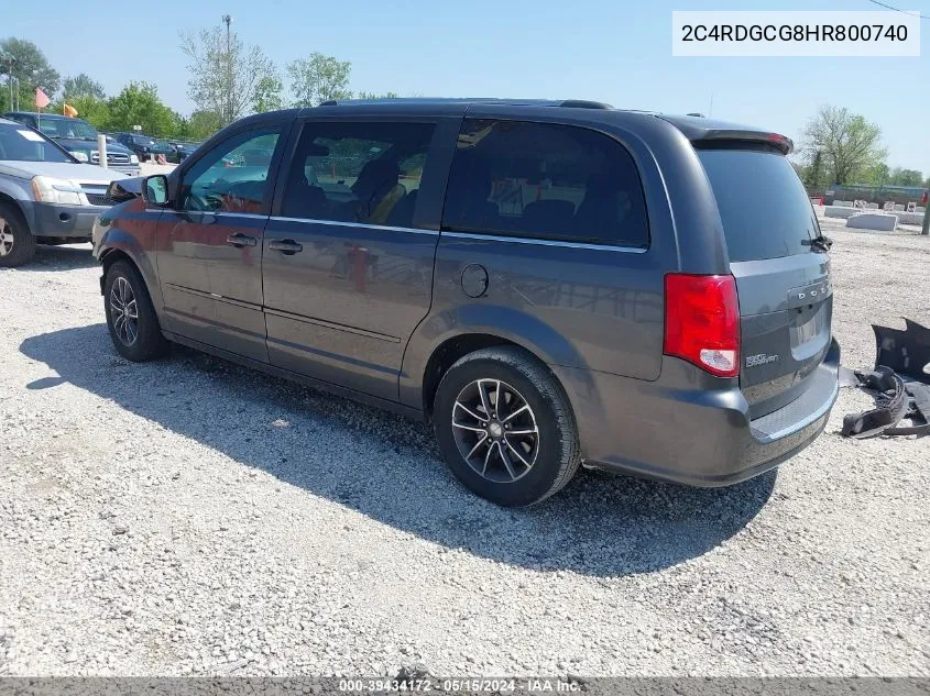 2017 Dodge Grand Caravan Sxt VIN: 2C4RDGCG8HR800740 Lot: 39434172