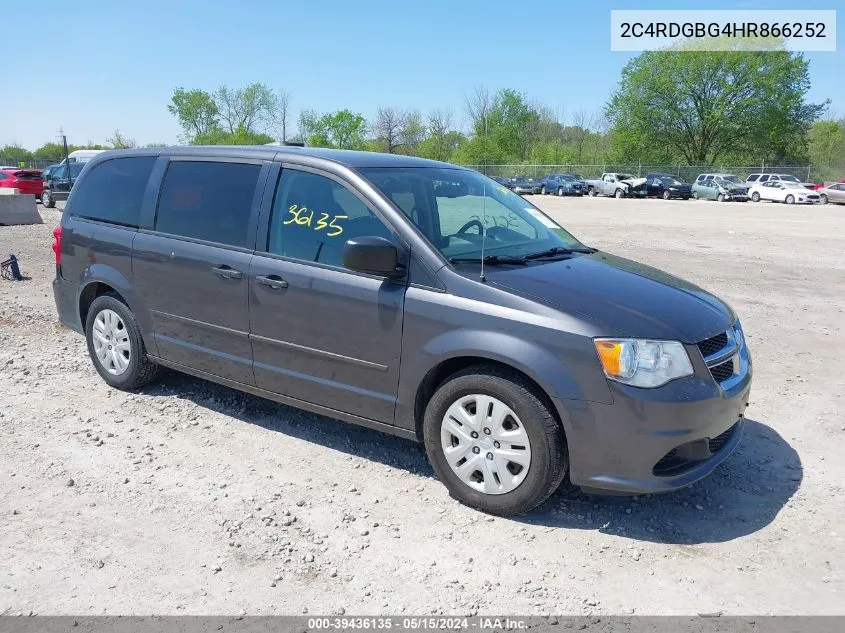 2017 Dodge Grand Caravan Se VIN: 2C4RDGBG4HR866252 Lot: 39436135