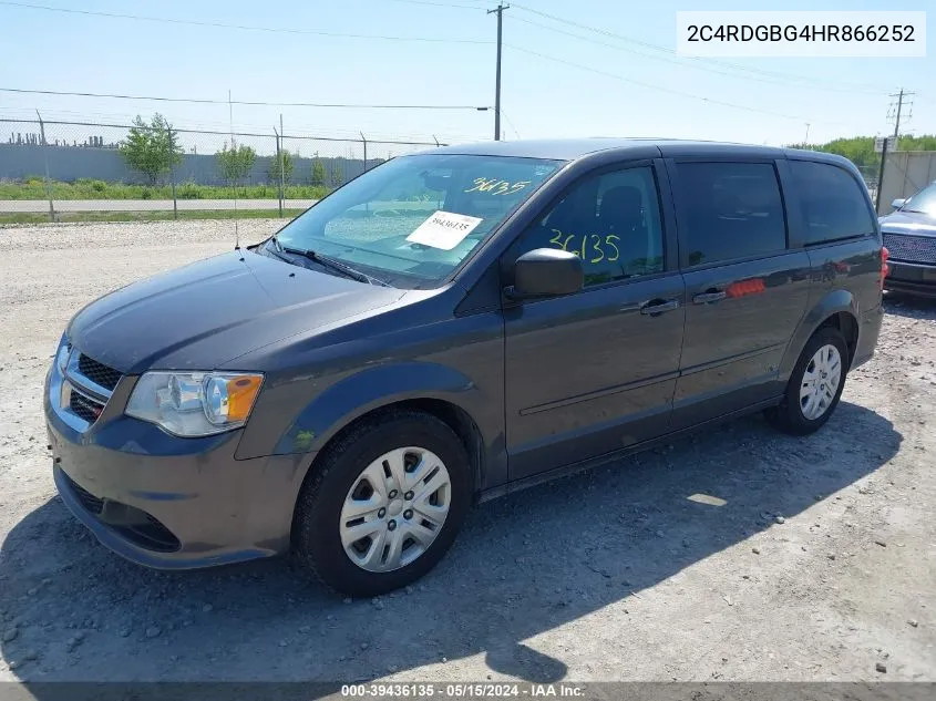 2017 Dodge Grand Caravan Se VIN: 2C4RDGBG4HR866252 Lot: 39436135