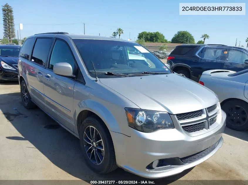 2017 Dodge Grand Caravan Gt VIN: 2C4RDGEG3HR773833 Lot: 39437277