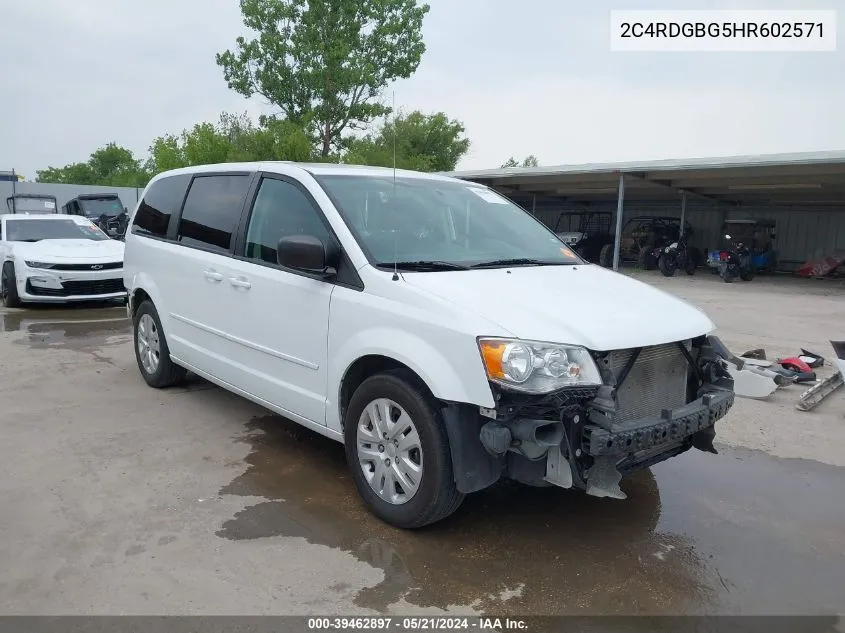 2C4RDGBG5HR602571 2017 Dodge Grand Caravan Se