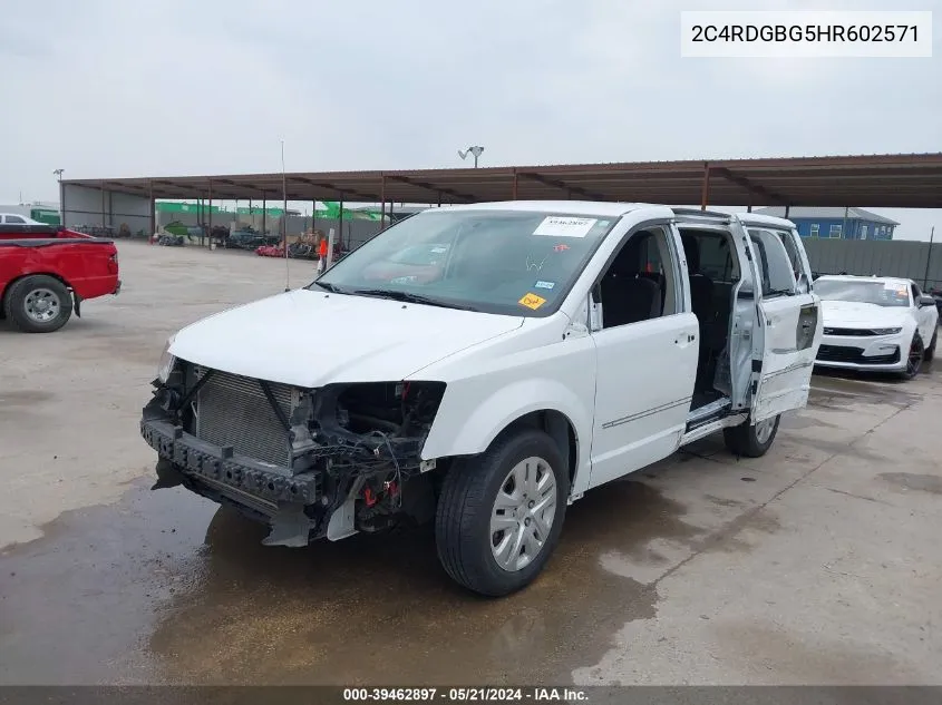 2C4RDGBG5HR602571 2017 Dodge Grand Caravan Se