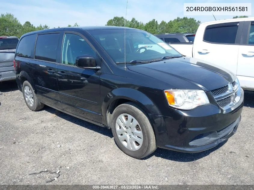 2C4RDGBGXHR561581 2017 Dodge Grand Caravan Se