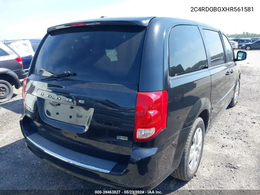 2C4RDGBGXHR561581 2017 Dodge Grand Caravan Se