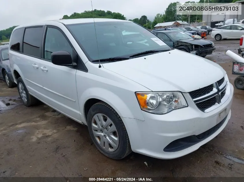 2C4RDGBG5HR679103 2017 Dodge Grand Caravan Se