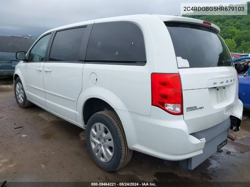 2C4RDGBG5HR679103 2017 Dodge Grand Caravan Se