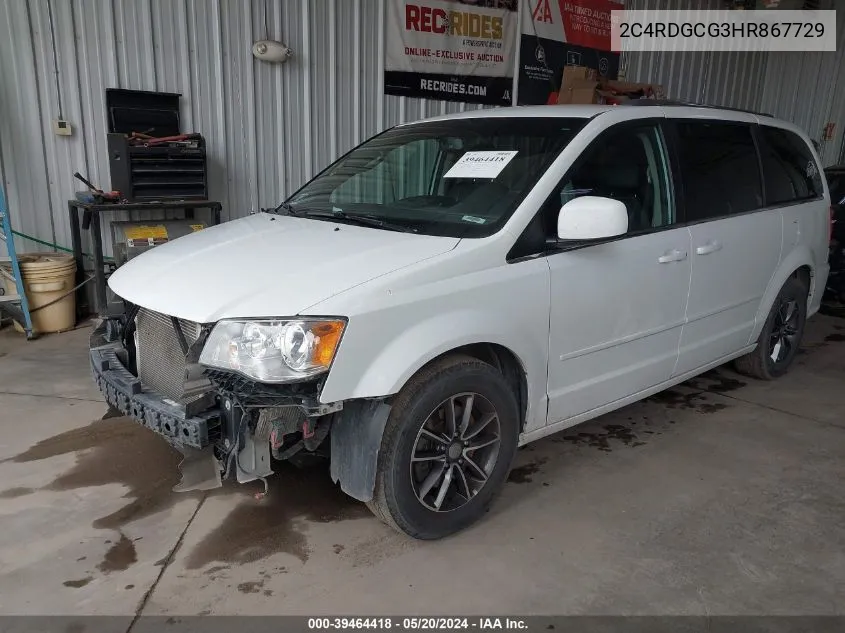 2C4RDGCG3HR867729 2017 Dodge Grand Caravan Sxt