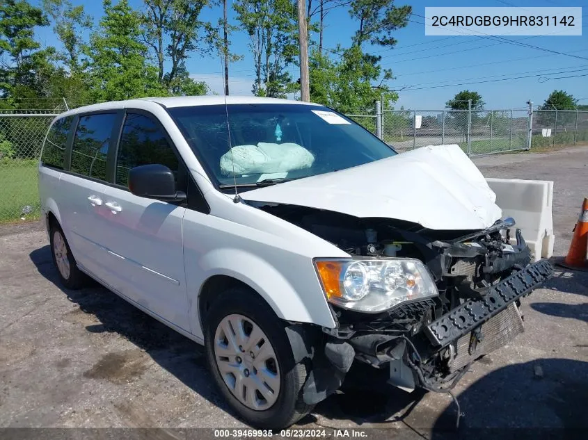 2C4RDGBG9HR831142 2017 Dodge Grand Caravan Se