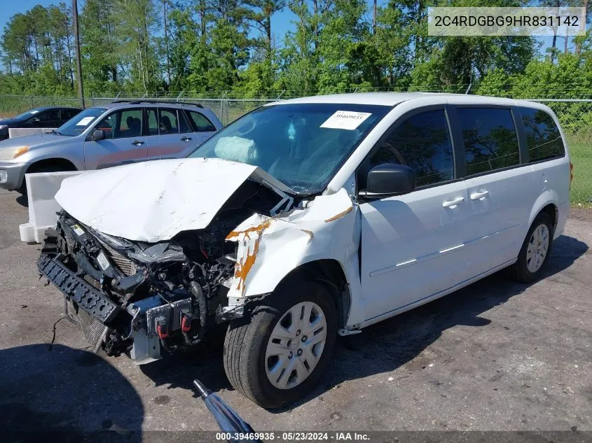 2C4RDGBG9HR831142 2017 Dodge Grand Caravan Se