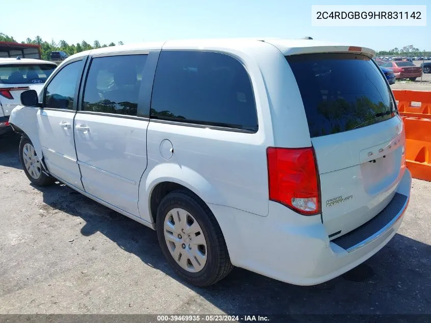 2C4RDGBG9HR831142 2017 Dodge Grand Caravan Se