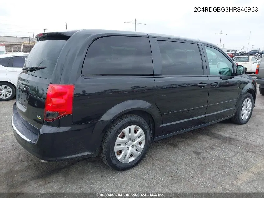 2017 Dodge Grand Caravan Se VIN: 2C4RDGBG3HR846963 Lot: 39483704