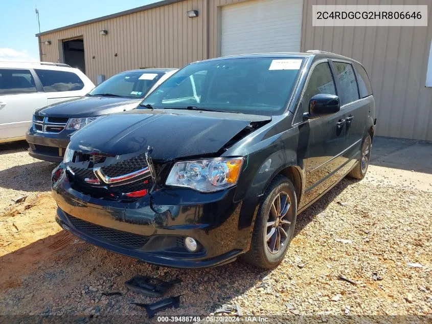 2017 Dodge Grand Caravan Sxt VIN: 2C4RDGCG2HR806646 Lot: 39488749