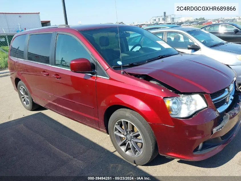 2017 Dodge Grand Caravan Sxt VIN: 2C4RDGCGXHR689866 Lot: 39494251