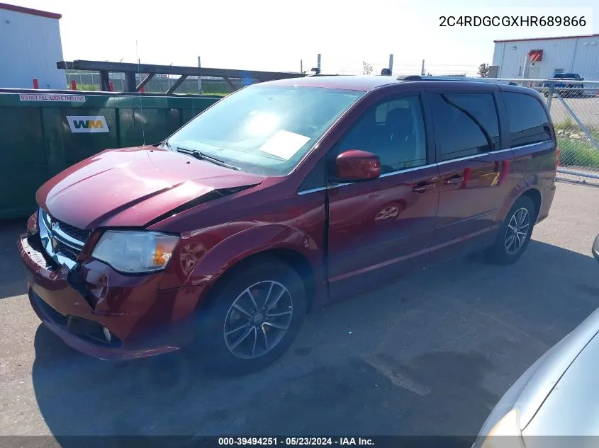 2017 Dodge Grand Caravan Sxt VIN: 2C4RDGCGXHR689866 Lot: 39494251