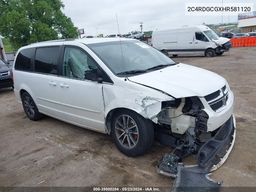 2017 Dodge Grand Caravan Sxt VIN: 2C4RDGCGXHR581120 Lot: 39500284