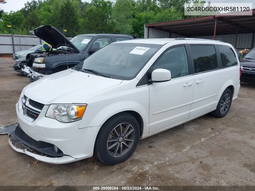 2017 Dodge Grand Caravan Sxt VIN: 2C4RDGCGXHR581120 Lot: 39500284