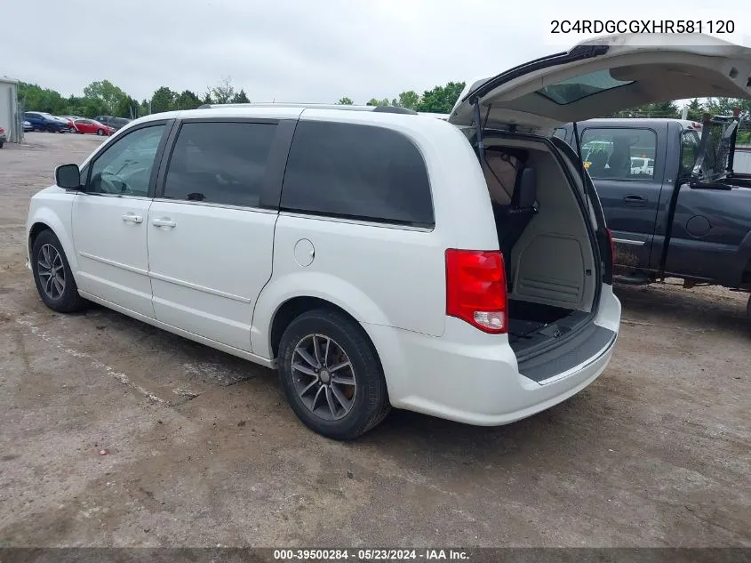 2C4RDGCGXHR581120 2017 Dodge Grand Caravan Sxt