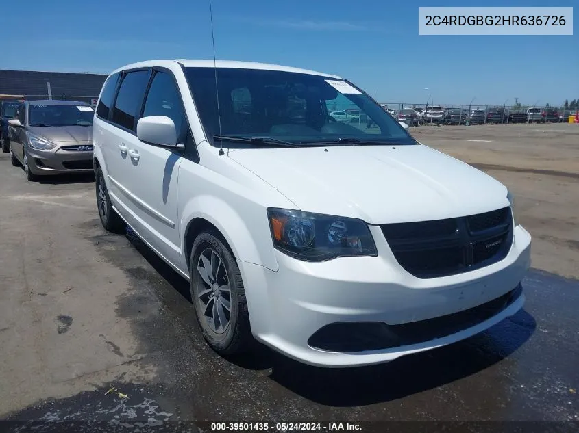 2C4RDGBG2HR636726 2017 Dodge Grand Caravan Se Plus