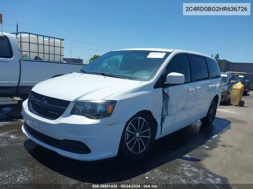 2C4RDGBG2HR636726 2017 Dodge Grand Caravan Se Plus