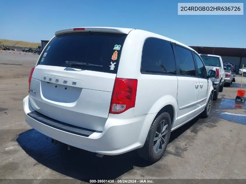 2C4RDGBG2HR636726 2017 Dodge Grand Caravan Se Plus