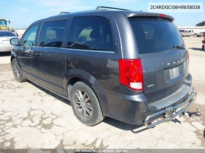 2C4RDGCG8HR858038 2017 Dodge Grand Caravan Sxt