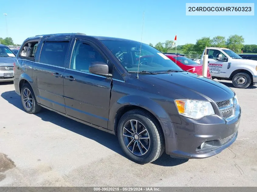 2017 Dodge Grand Caravan Sxt VIN: 2C4RDGCGXHR760323 Lot: 39520215