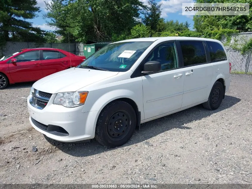 2017 Dodge Grand Caravan Se VIN: 2C4RDGBG7HR548285 Lot: 39533663