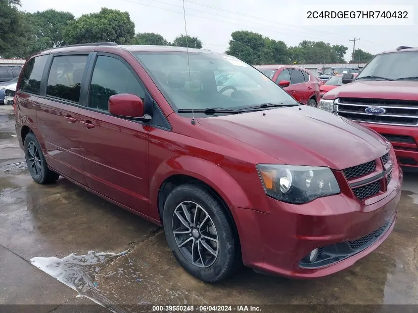 2017 Dodge Grand Caravan Gt VIN: 2C4RDGEG7HR740432 Lot: 39550248