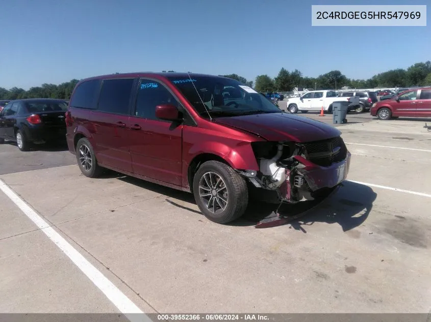 2017 Dodge Grand Caravan Gt VIN: 2C4RDGEG5HR547969 Lot: 39552366