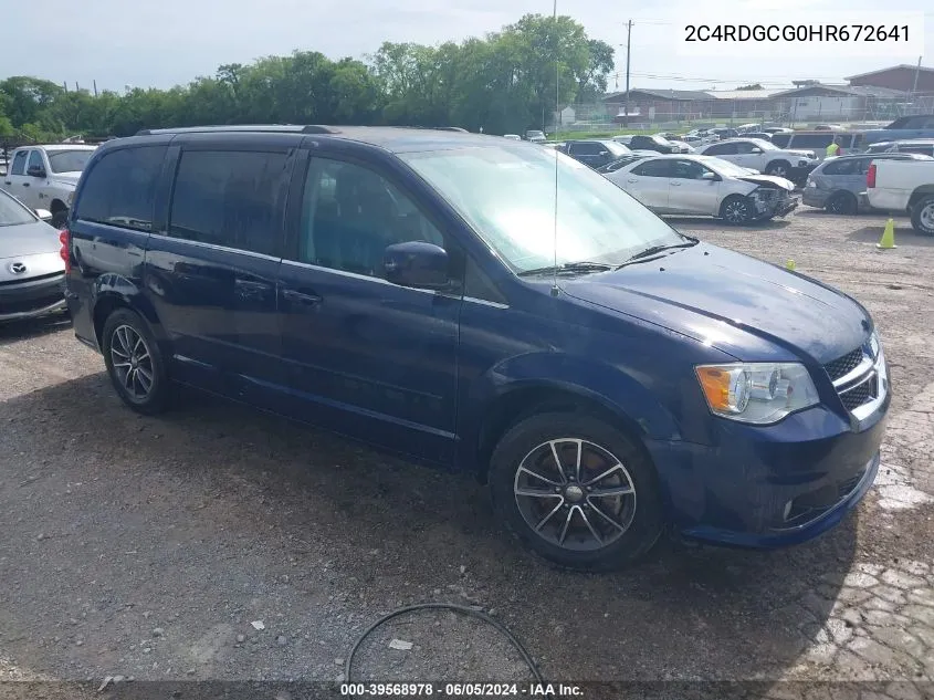 2017 Dodge Grand Caravan Sxt VIN: 2C4RDGCG0HR672641 Lot: 39568978