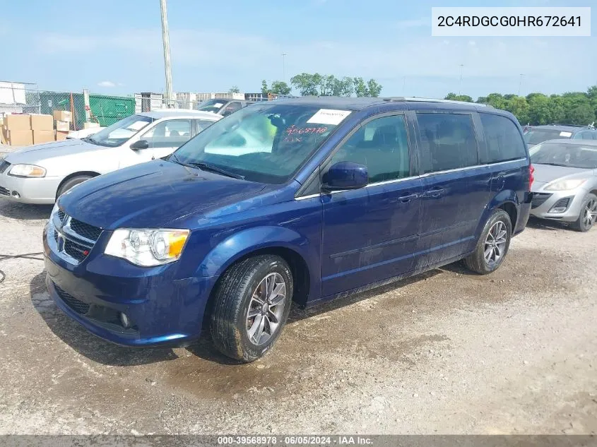 2017 Dodge Grand Caravan Sxt VIN: 2C4RDGCG0HR672641 Lot: 39568978