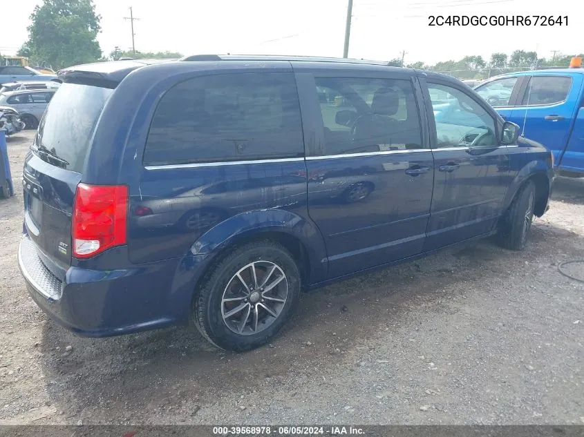 2017 Dodge Grand Caravan Sxt VIN: 2C4RDGCG0HR672641 Lot: 39568978