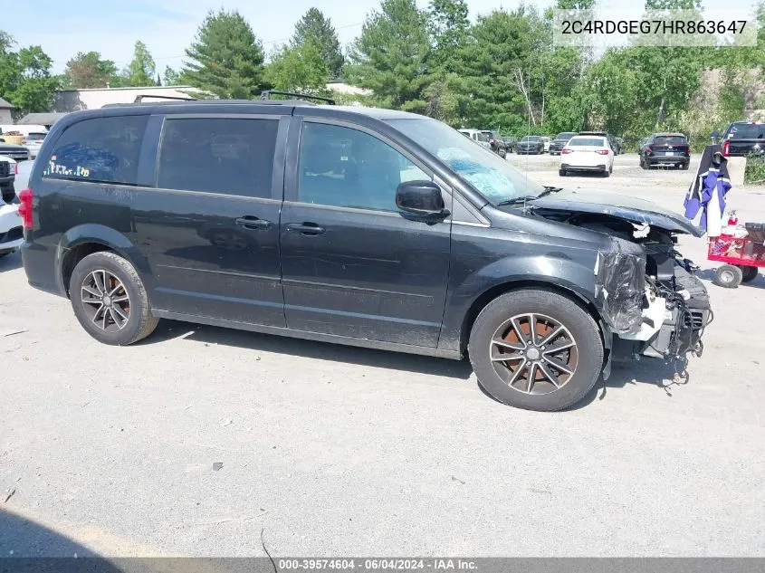 2017 Dodge Grand Caravan Gt VIN: 2C4RDGEG7HR863647 Lot: 39574604