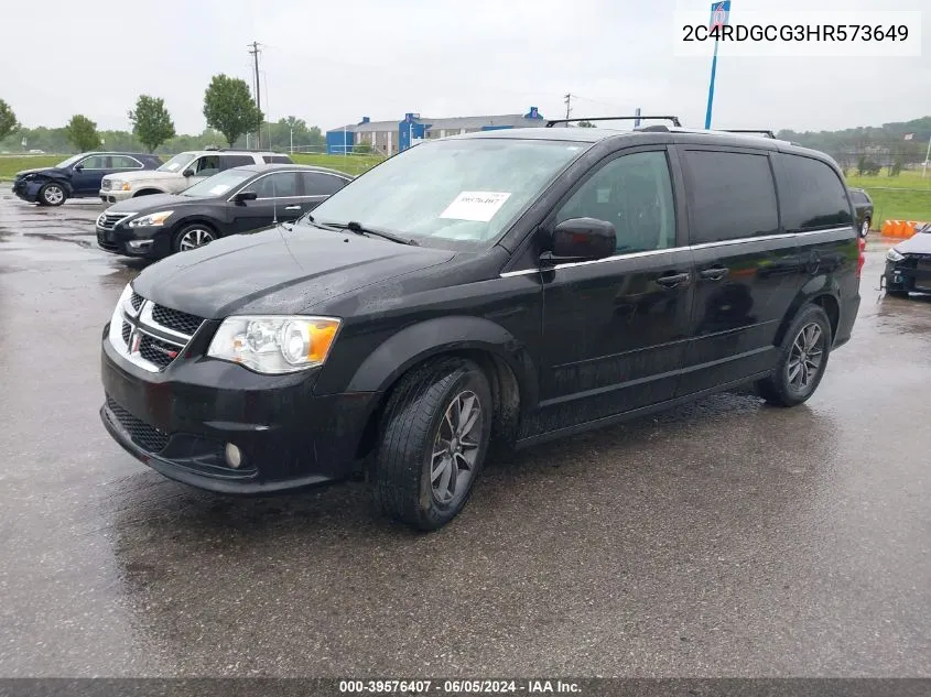 2017 Dodge Grand Caravan Sxt VIN: 2C4RDGCG3HR573649 Lot: 39576407