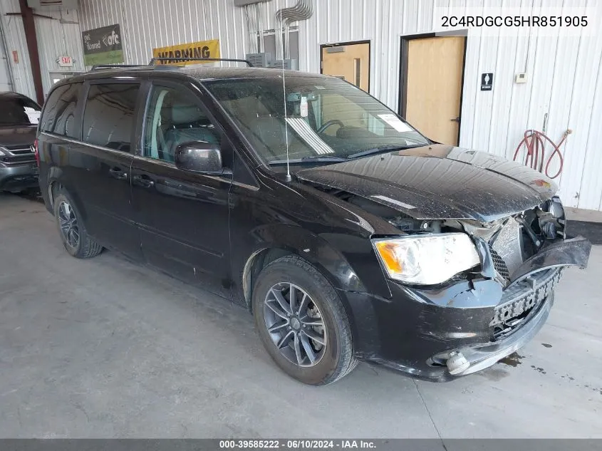 2017 Dodge Grand Caravan Sxt VIN: 2C4RDGCG5HR851905 Lot: 39585222