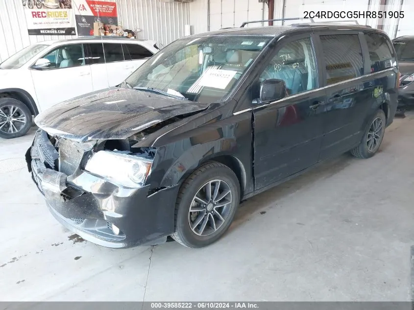 2C4RDGCG5HR851905 2017 Dodge Grand Caravan Sxt