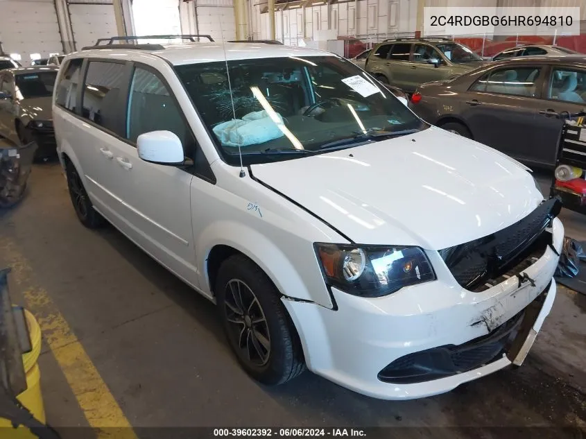 2017 Dodge Grand Caravan Se Plus VIN: 2C4RDGBG6HR694810 Lot: 39602392