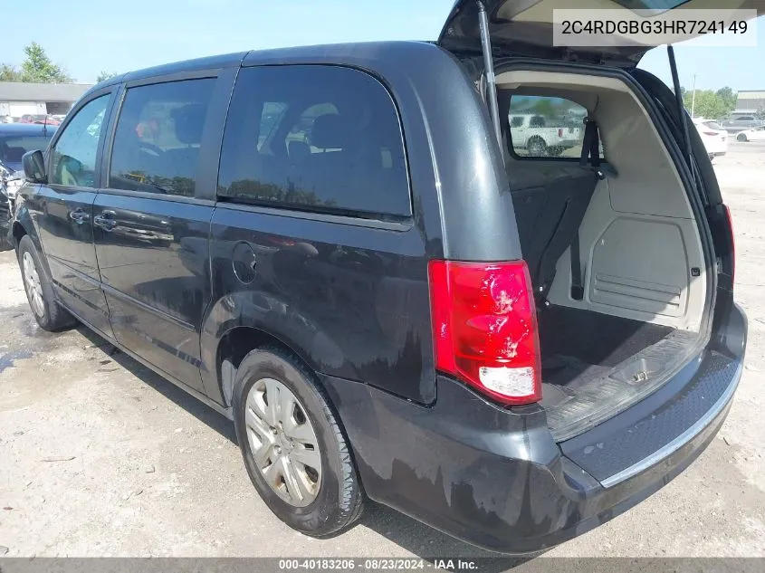 2C4RDGBG3HR724149 2017 Dodge Grand Caravan Se