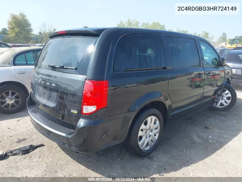 2017 Dodge Grand Caravan Se VIN: 2C4RDGBG3HR724149 Lot: 40183206