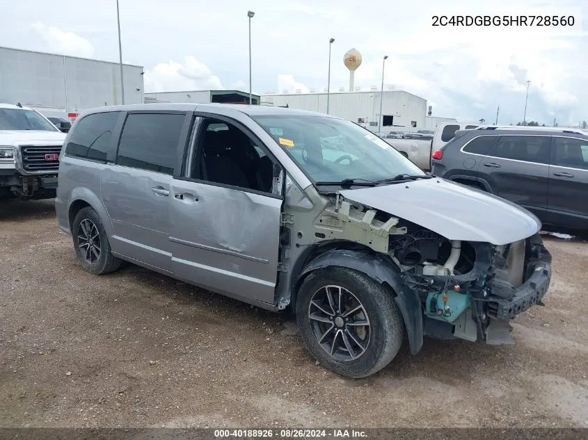 2017 Dodge Grand Caravan Se Plus VIN: 2C4RDGBG5HR728560 Lot: 40188926