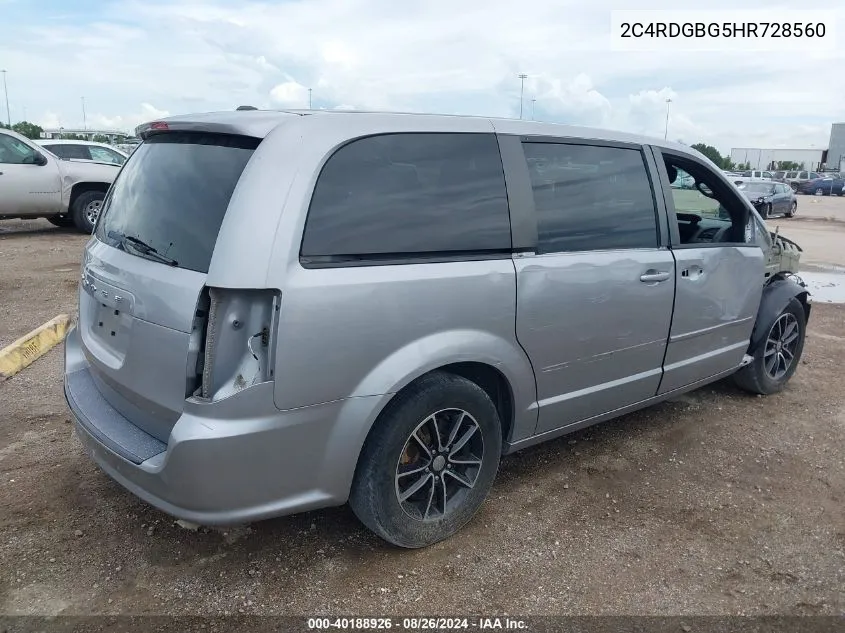 2C4RDGBG5HR728560 2017 Dodge Grand Caravan Se Plus