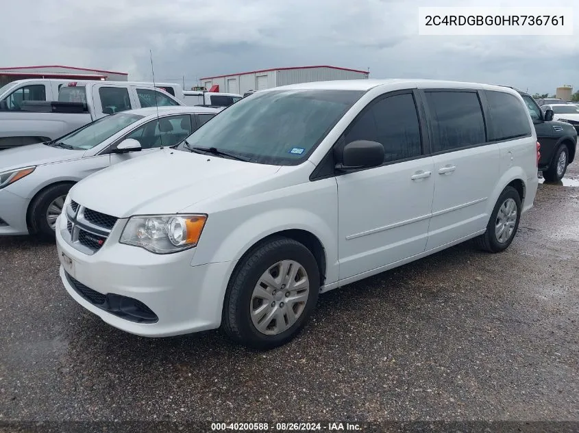 2C4RDGBG0HR736761 2017 Dodge Grand Caravan Se