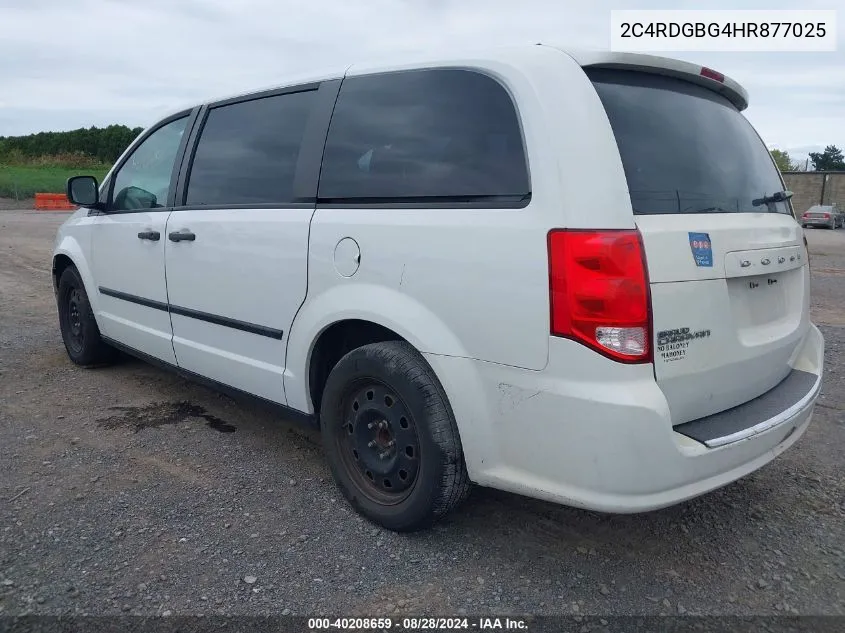 2C4RDGBG4HR877025 2017 Dodge Grand Caravan Cvp/Sxt