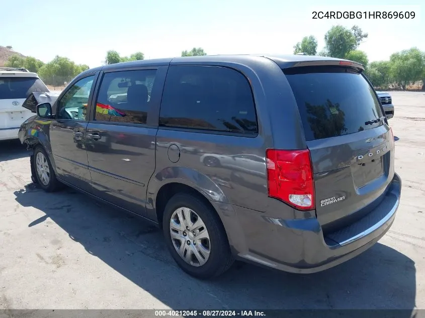 2C4RDGBG1HR869609 2017 Dodge Grand Caravan Se