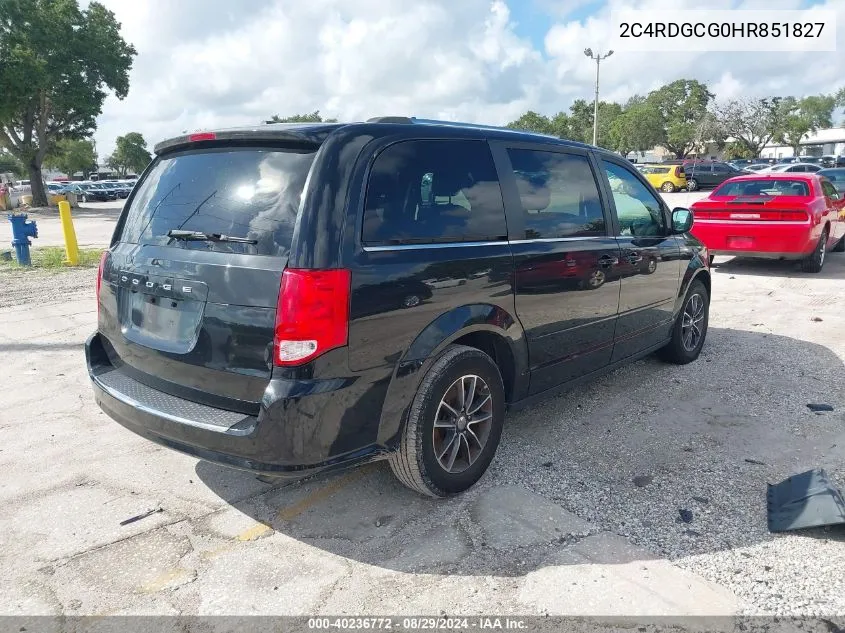 2017 Dodge Grand Caravan Sxt VIN: 2C4RDGCG0HR851827 Lot: 40236772