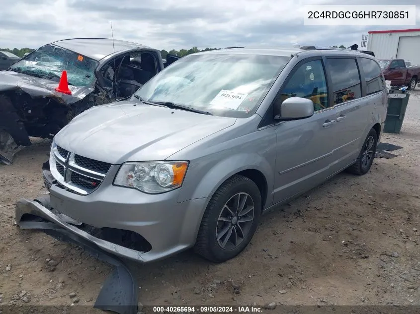 2017 Dodge Grand Caravan Sxt VIN: 2C4RDGCG6HR730851 Lot: 40265694